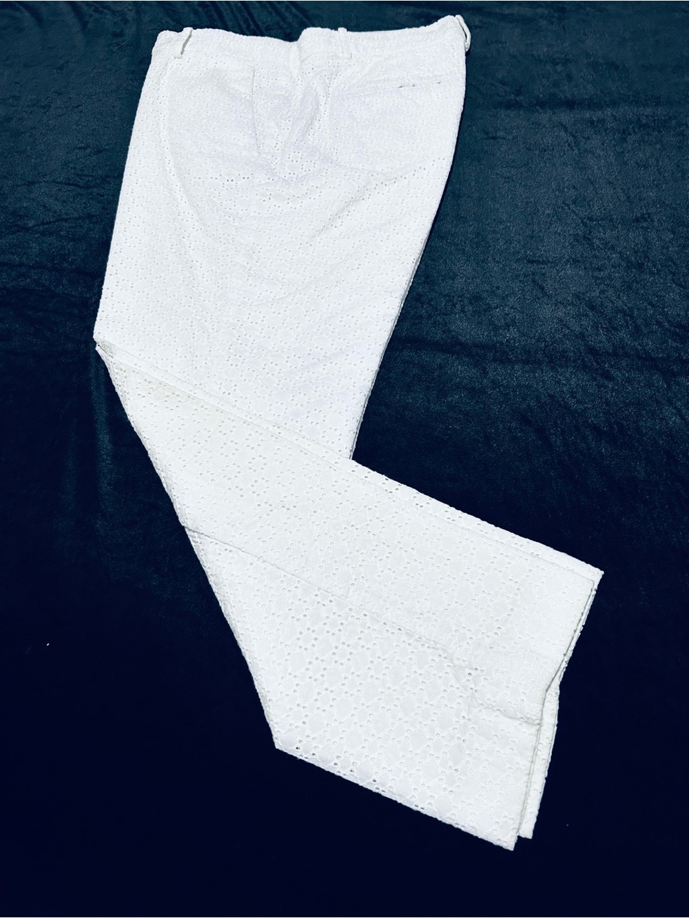 White Eyelet Pants - Classic Casual